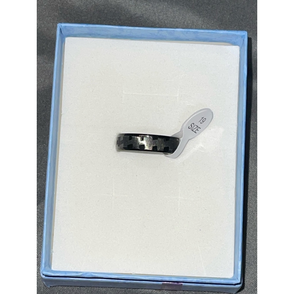 Men's Ring Size 9 Black Stainless Steel menโs size 9.5 or 10